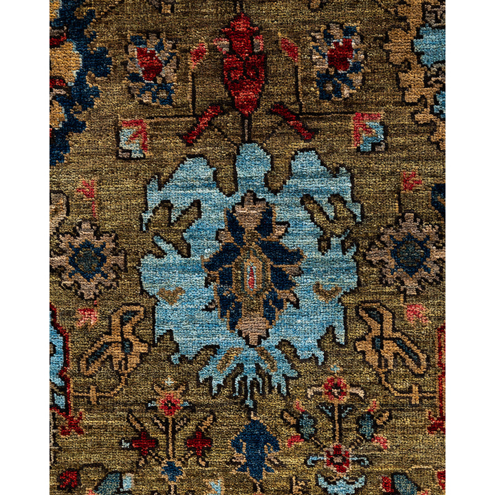 Brown Traditional Serapi Wool Rug - 9'2" x 11'6"