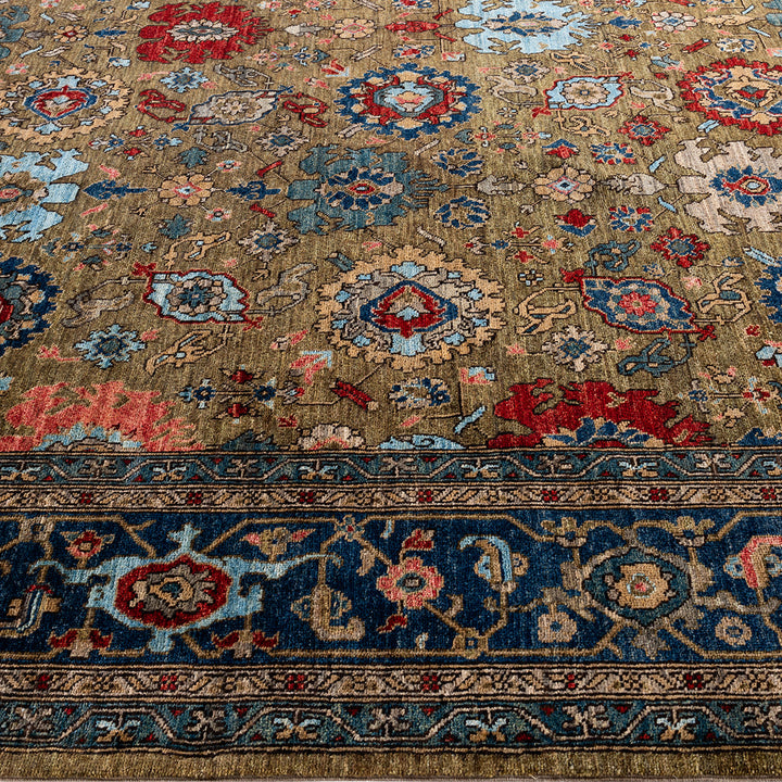 Brown Traditional Serapi Wool Rug - 9'2" x 11'6"