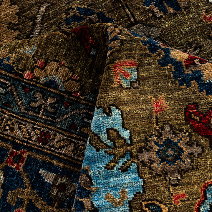 Brown Traditional Serapi Wool Rug - 9'2" x 11'6"