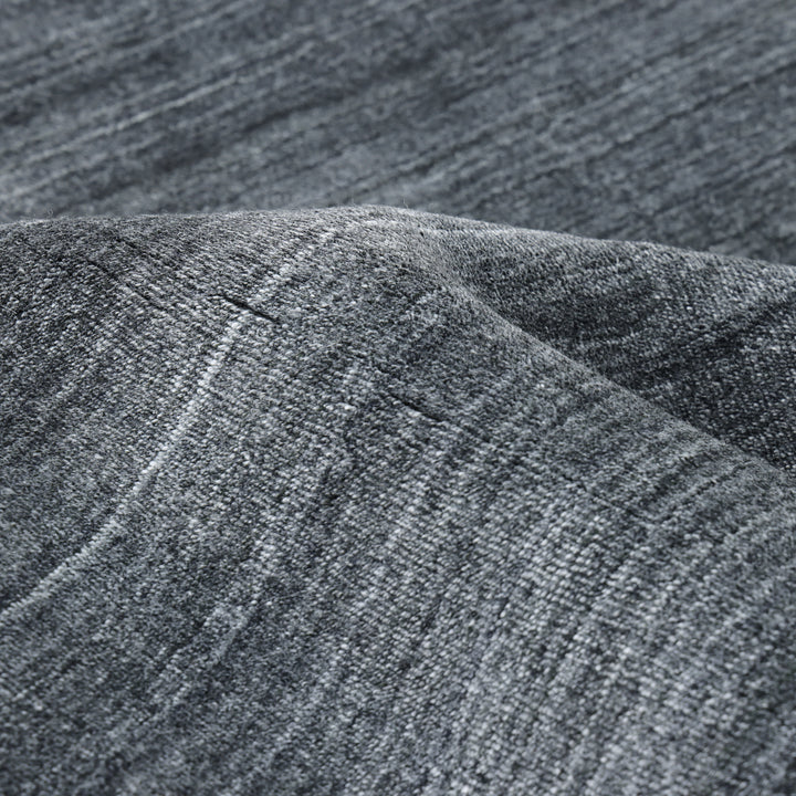 Textured Wool Art Silk Blend Rug Dark Grey / 8' x 10'
