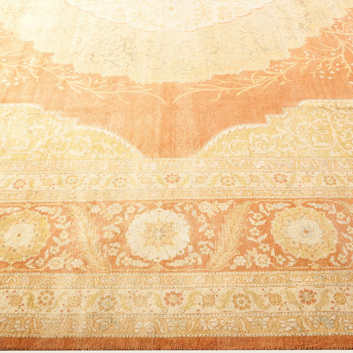 Brown Traditional Mogul Wool Rug - 10'3" x 14'3"