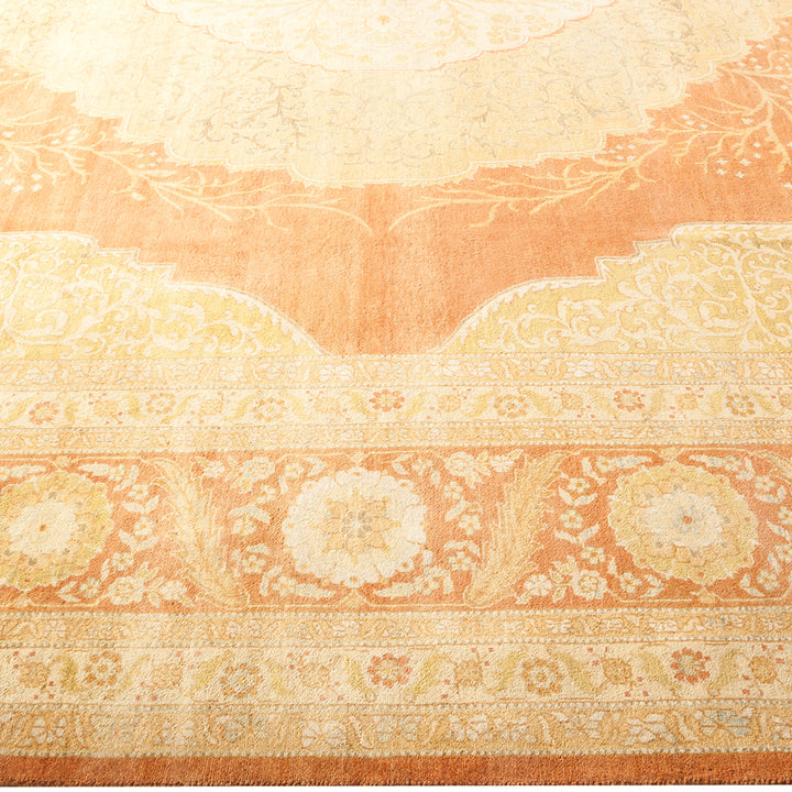 Brown Traditional Mogul Wool Rug - 10'3" x 14'3"