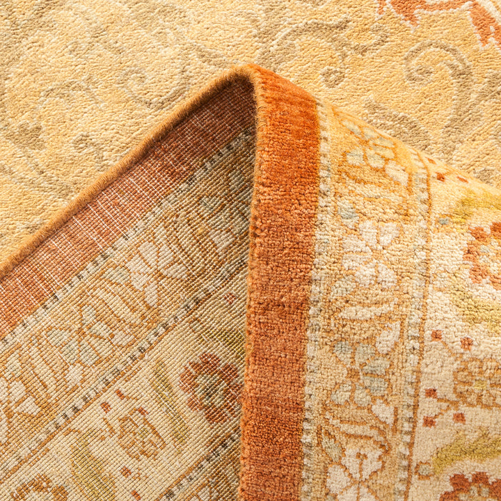 Brown Traditional Mogul Wool Rug - 10'3" x 14'3"