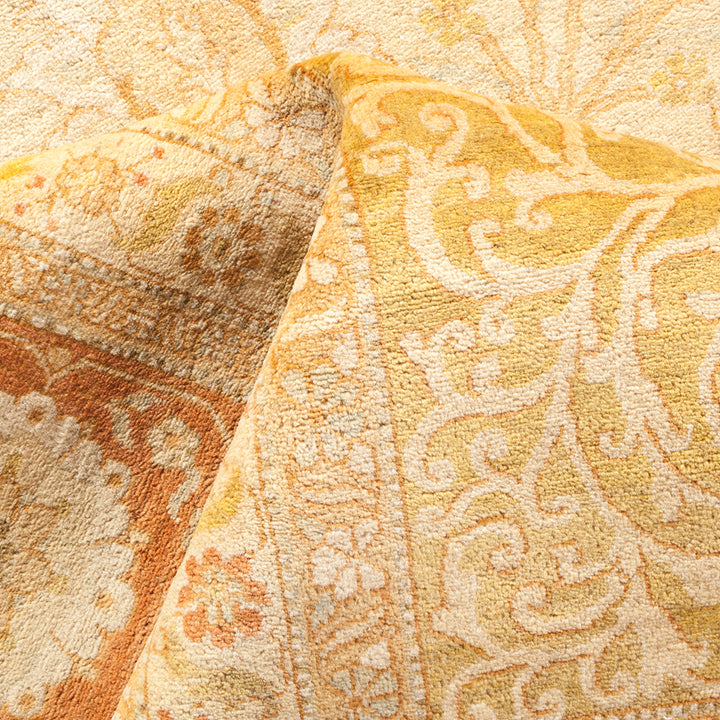 Brown Traditional Mogul Wool Rug - 10'3" x 14'3"