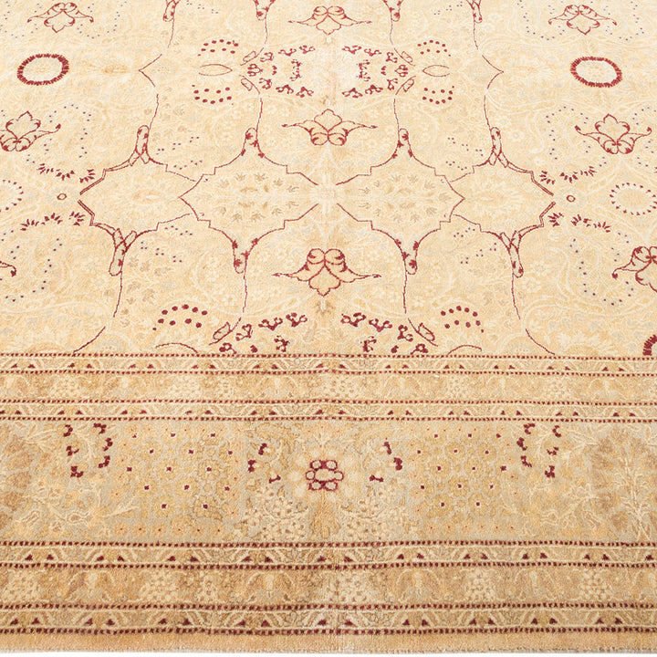 Beige Traditional Mogul Wool Rug - 6'2" x 8'10"