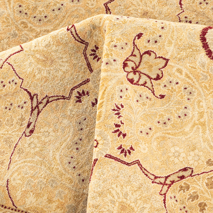 Beige Traditional Mogul Wool Rug - 6'2" x 8'10"