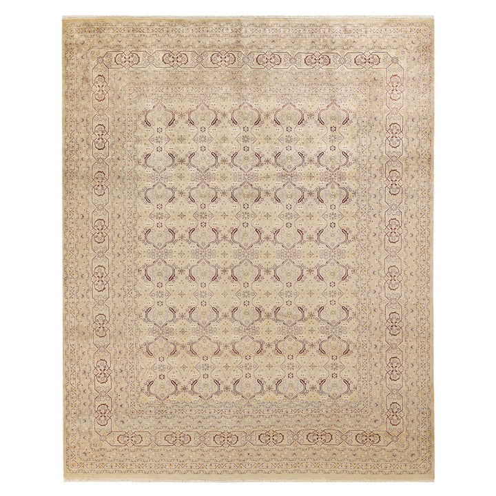 Ivory Traditional Mogul Wool Rug - 8'1" x 10'