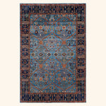 Light Blue Traditional Serapi Wool Rug - 5'11" x 8'11"