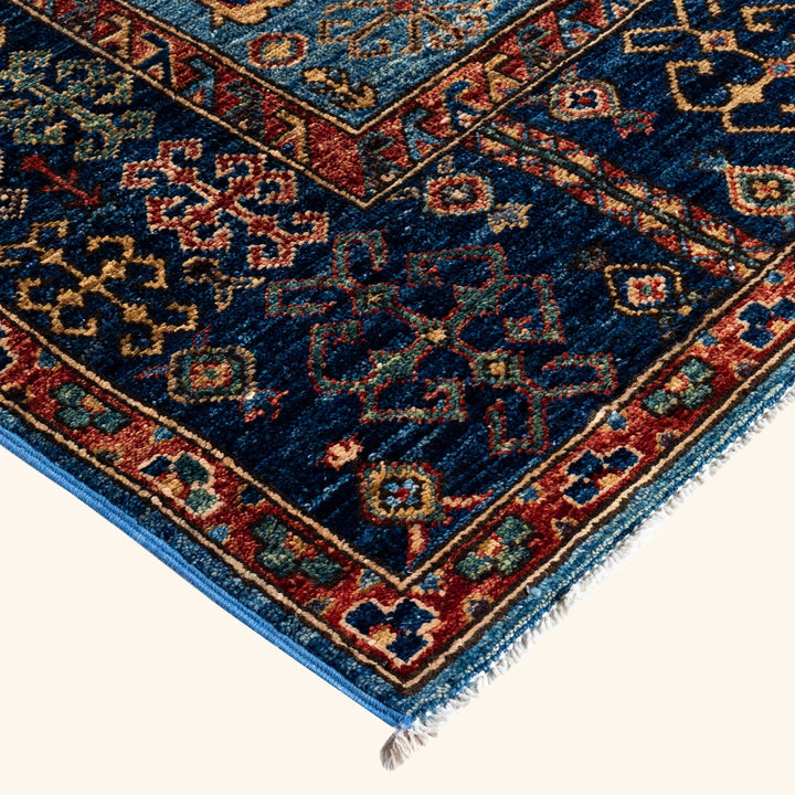 Light Blue Traditional Serapi Wool Rug - 5'11" x 8'11"