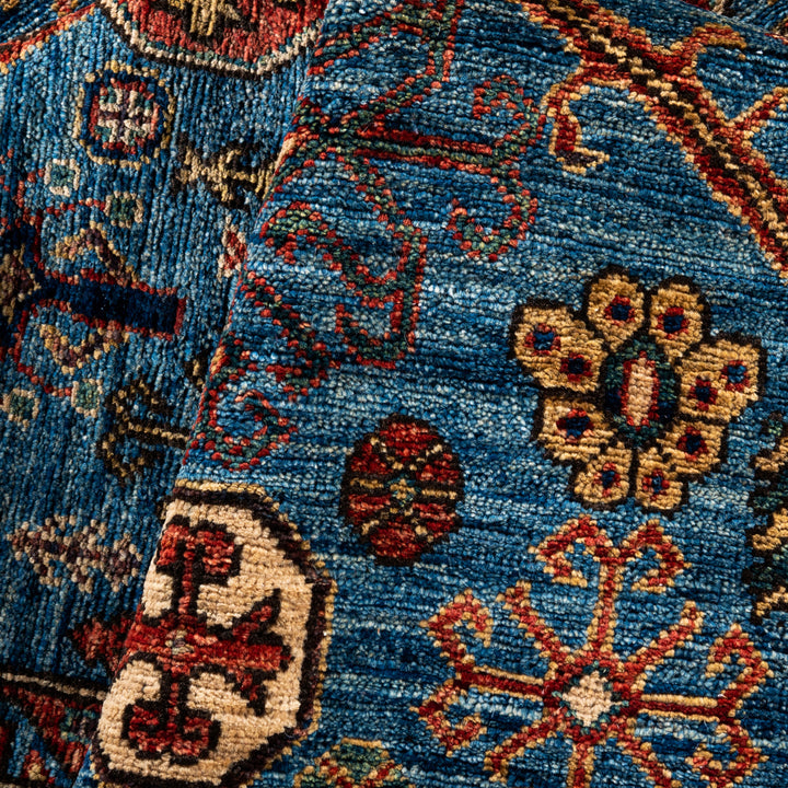 Light Blue Traditional Serapi Wool Rug - 5'11" x 8'11"