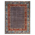 Light Blue Traditional Serapi Wool Rug - 9'1" x 11'8"