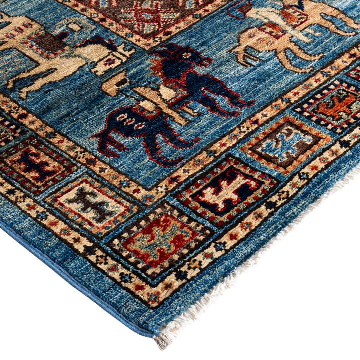 Light Blue Traditional Serapi Wool Rug - 9'1" x 11'8"