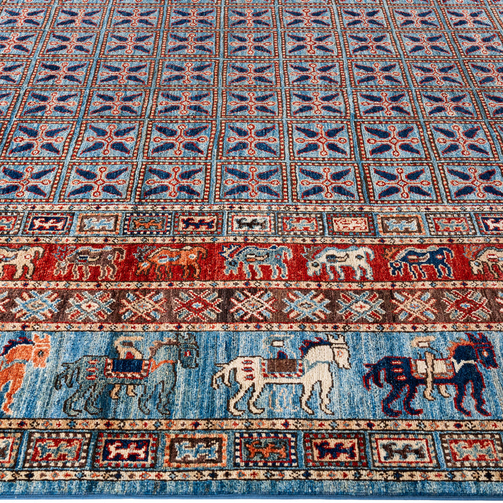 Light Blue Traditional Serapi Wool Rug - 9'1" x 11'8"