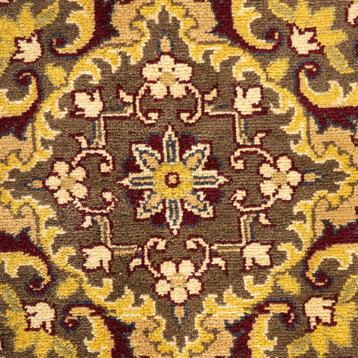 Yellow Traditional Mogul Wool Rug - 6'1" x 9'5"