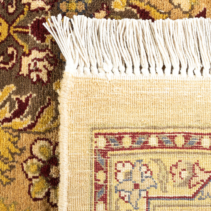 Yellow Traditional Mogul Wool Rug - 6'1" x 9'5"