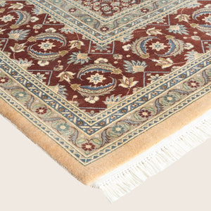 Ivory Traditional Mogul Wool Rug - 8' x 9'9" - hover