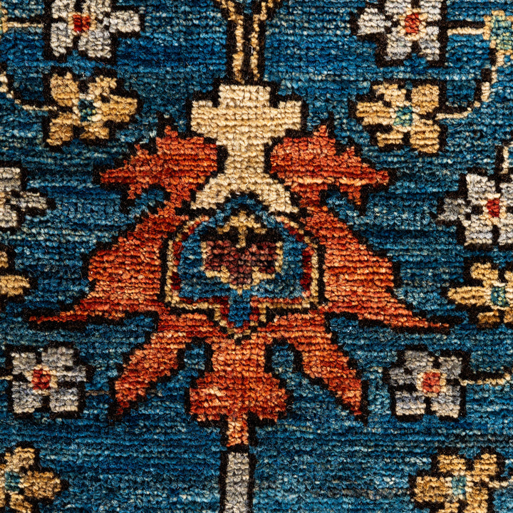 Light Blue Traditional Serapi Wool Rug - 9' x 11'9"