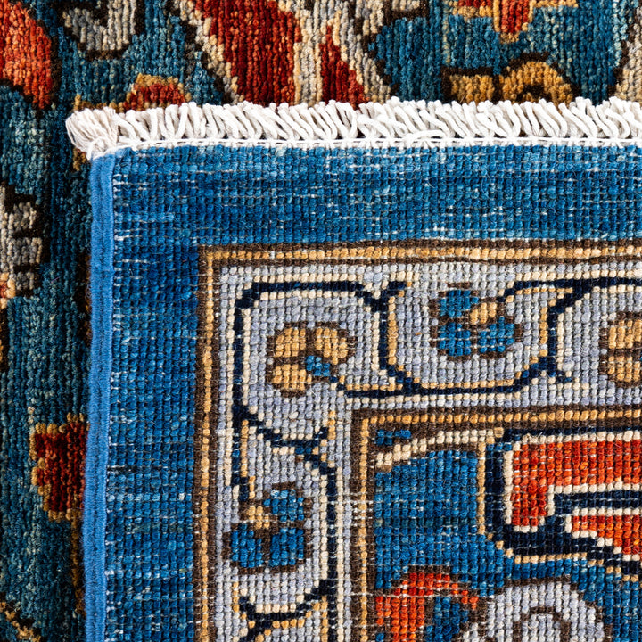 Light Blue Traditional Serapi Wool Rug - 9' x 11'9"