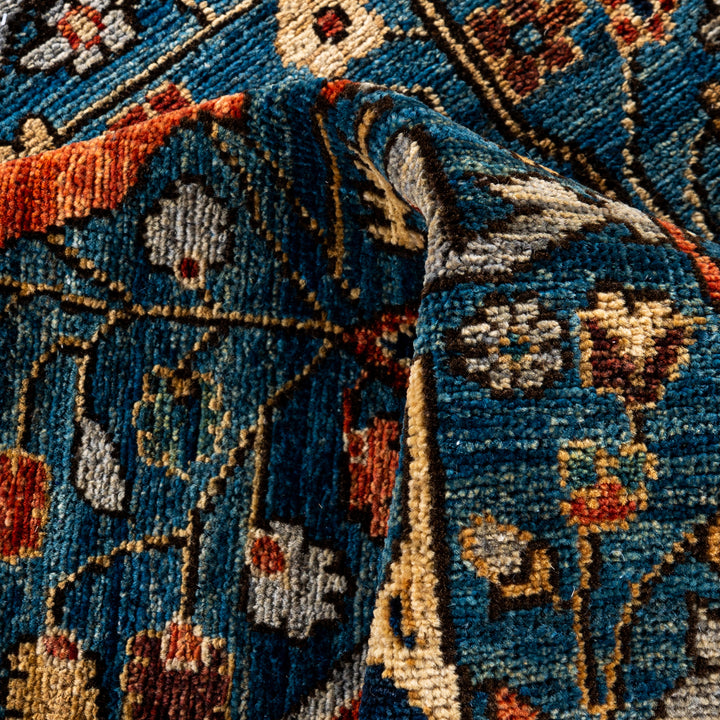 Light Blue Traditional Serapi Wool Rug - 9' x 11'9"