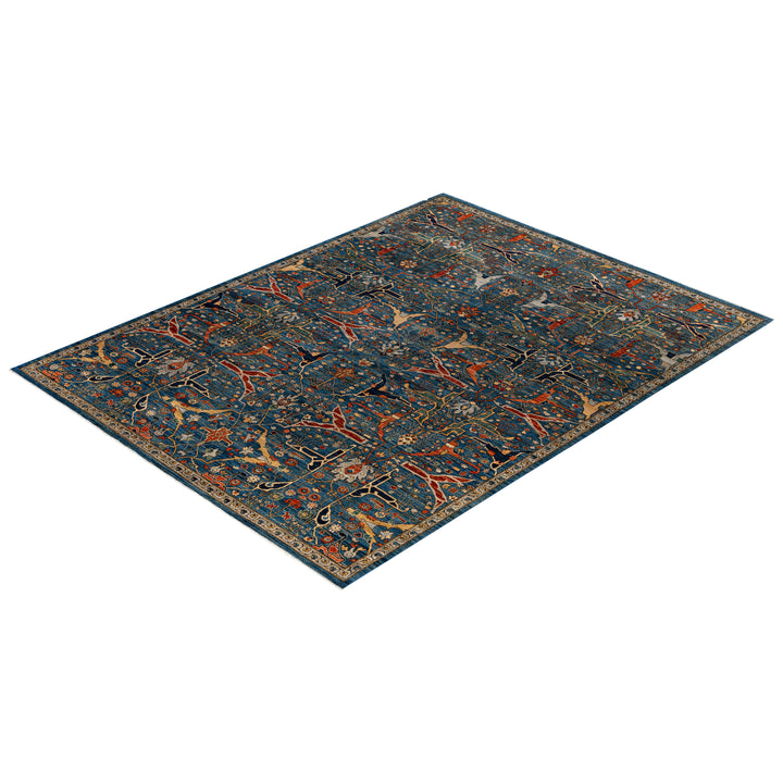 Light Blue Traditional Serapi Wool Rug - 9' x 11'9"