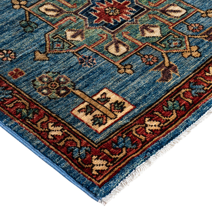 Light Blue Traditional Serapi Wool Rug - 6' x 8'11"