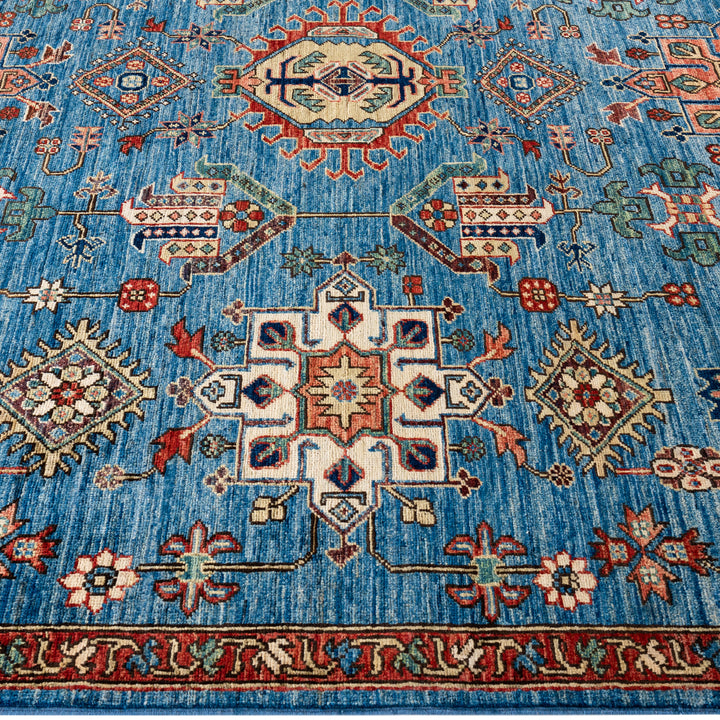 Light Blue Traditional Serapi Wool Rug - 6' x 8'11"