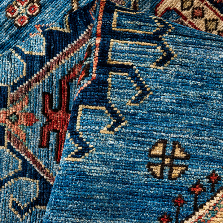 Light Blue Traditional Serapi Wool Rug - 6' x 8'11"