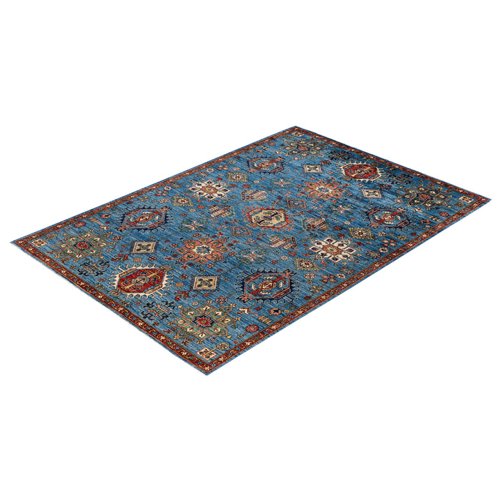 Light Blue Traditional Serapi Wool Rug - 6' x 8'11"