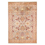 Light Blue Traditional Mogul Wool Rug - 4'1" x 5'10"