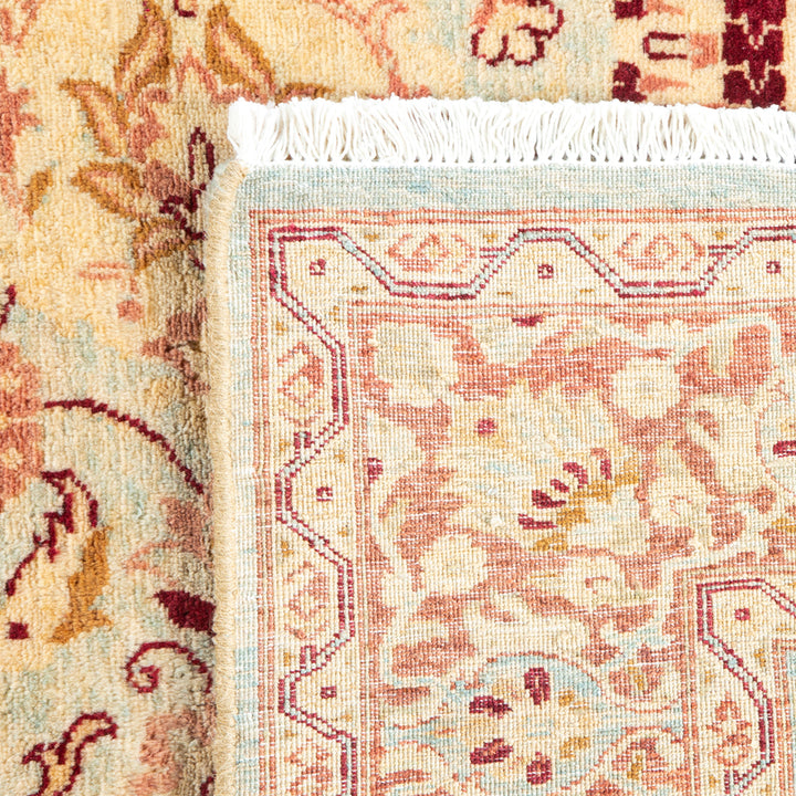 Light Blue Traditional Mogul Wool Rug - 4'1" x 5'10"