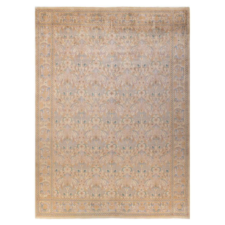 Ivory Traditional Mogul Wool Rug - 9' x 12'4"