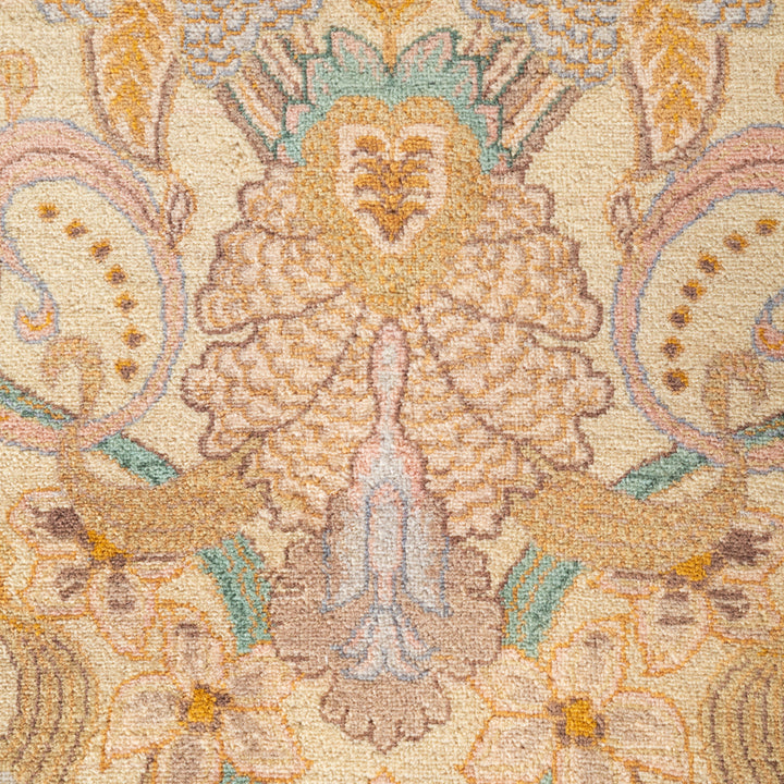 Ivory Traditional Mogul Wool Rug - 9' x 12'4"