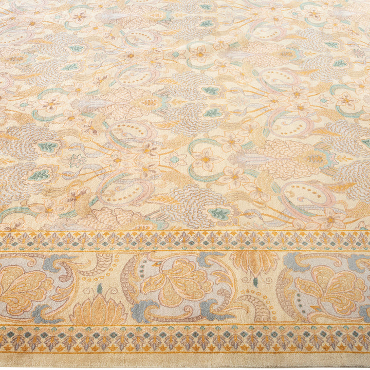 Ivory Traditional Mogul Wool Rug - 9' x 12'4"