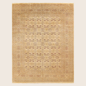 Yellow Traditional Mogul Wool Rug - 8'3" x 10'4"