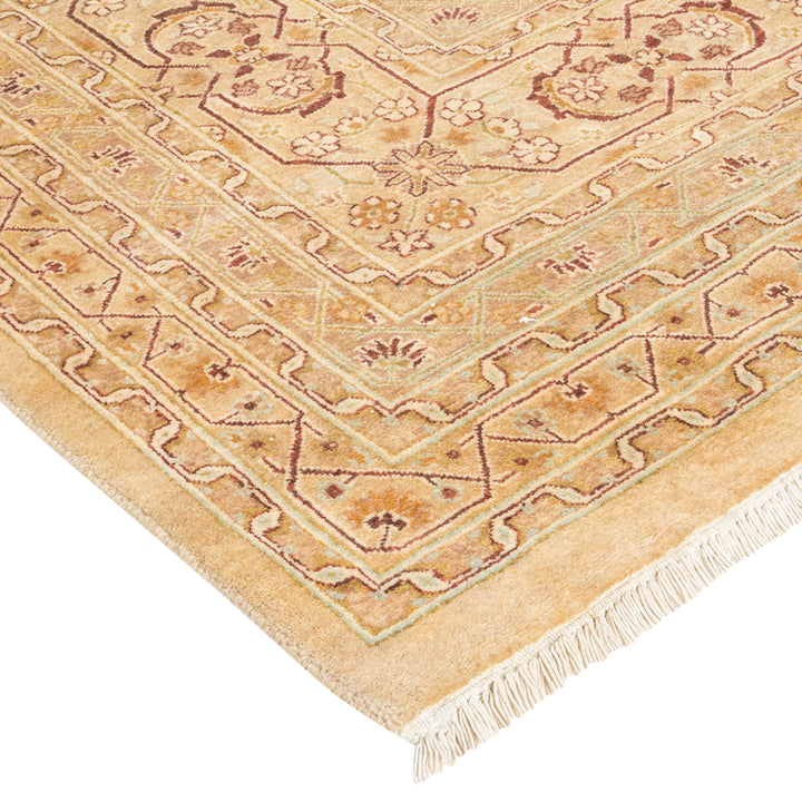 Yellow Traditional Mogul Wool Rug - 8'3" x 10'4"
