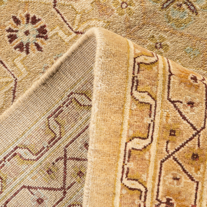 Yellow Traditional Mogul Wool Rug - 8'3" x 10'4"