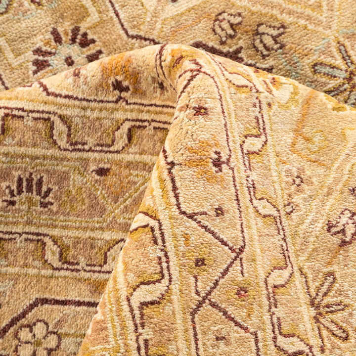 Yellow Traditional Mogul Wool Rug - 8'3" x 10'4"