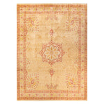 Yellow Traditional Mogul Wool Rug - 9'1" x 12'8"