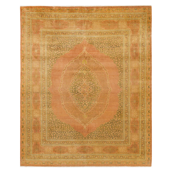 Brown Traditional Mogul Wool Rug - 8'1" x 9'10"