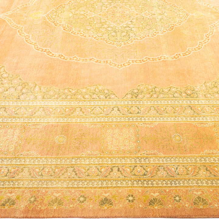 Brown Traditional Mogul Wool Rug - 8'1" x 9'10"