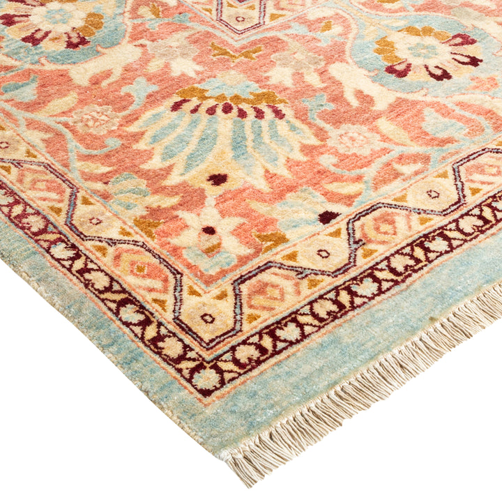 Light Blue Traditional Mogul Wool Rug - 8'1" x 9'10"
