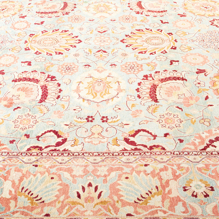 Light Blue Traditional Mogul Wool Rug - 8'1" x 9'10"