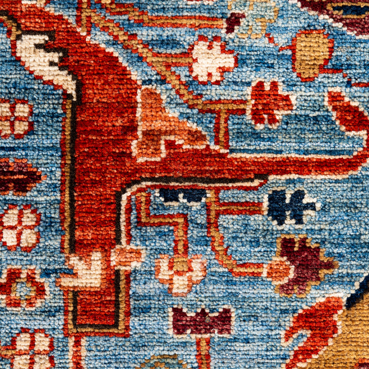 Light Blue Traditional Serapi Wool Rug - 8'11" x 11'10"