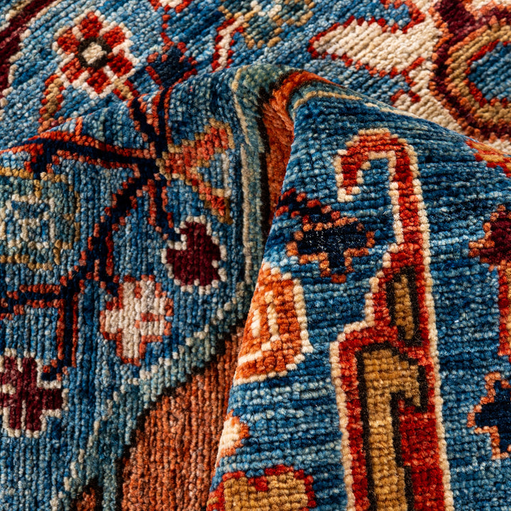 Light Blue Traditional Serapi Wool Rug - 8'11" x 11'10"