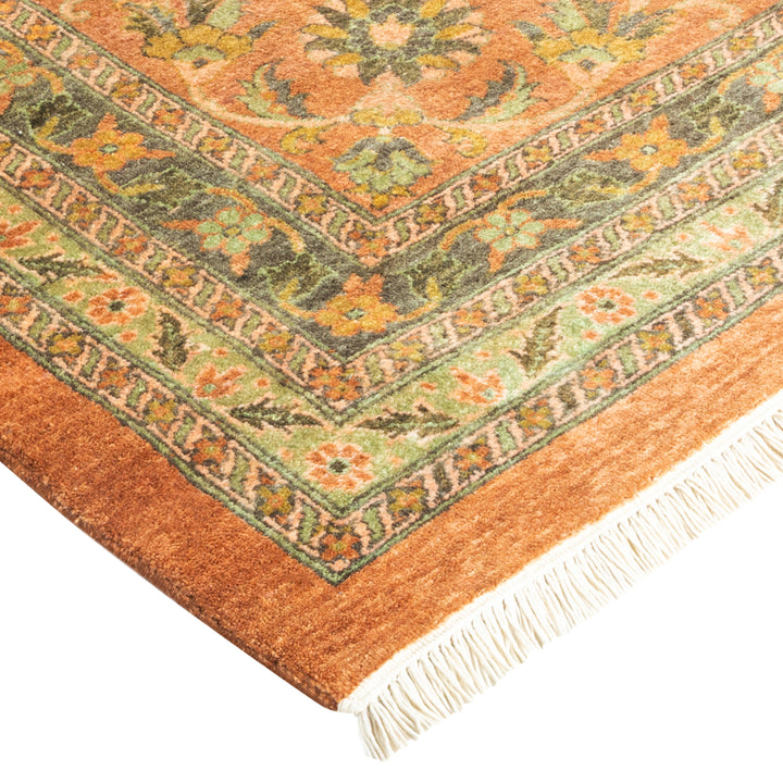 Yellow Traditional Mogul Wool Rug - 10'4" x 14'5"