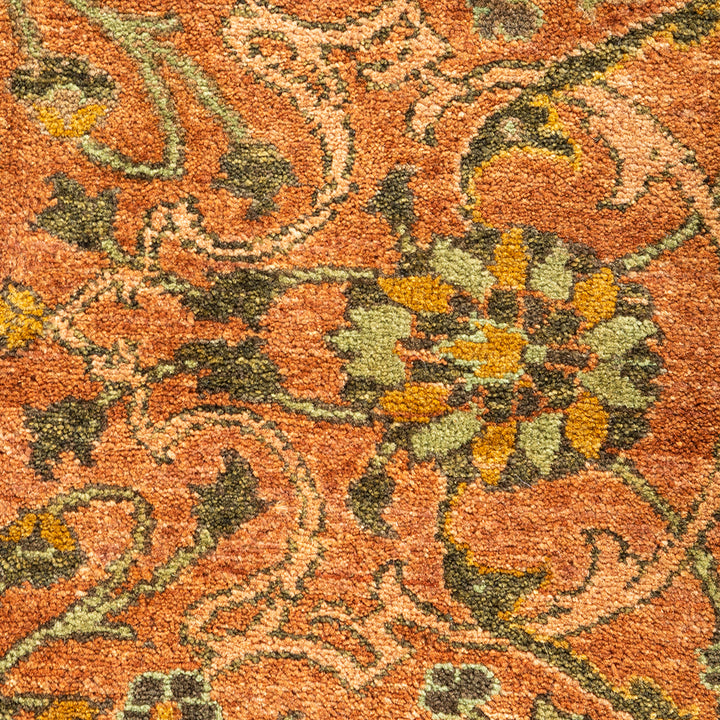 Yellow Traditional Mogul Wool Rug - 10'4" x 14'5"