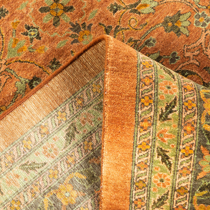 Yellow Traditional Mogul Wool Rug - 10'4" x 14'5"