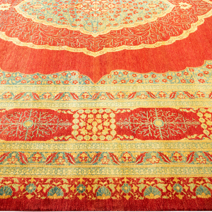 Red Traditional Mogul Wool Rug - 8'3" x 10'6"