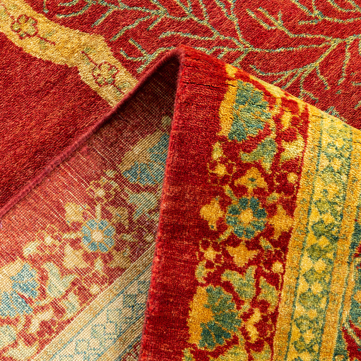 Red Traditional Mogul Wool Rug - 8'3" x 10'6"