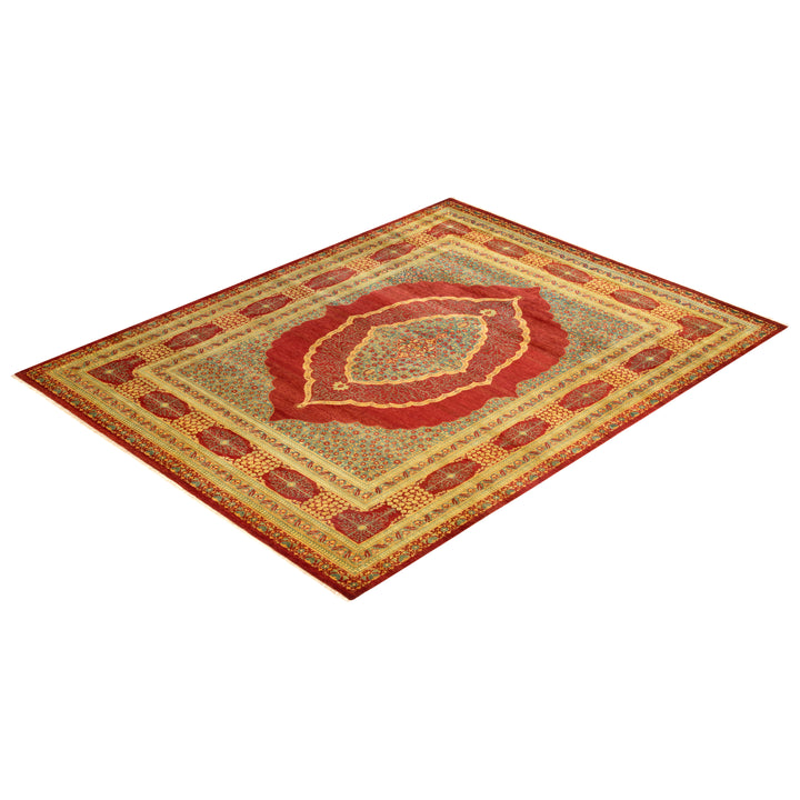 Red Traditional Mogul Wool Rug - 8'3" x 10'6"